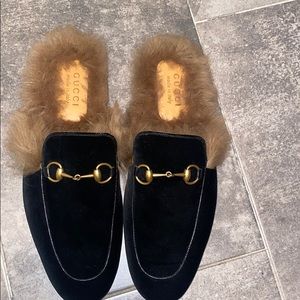 Men’s Gucci fur loafers size 10